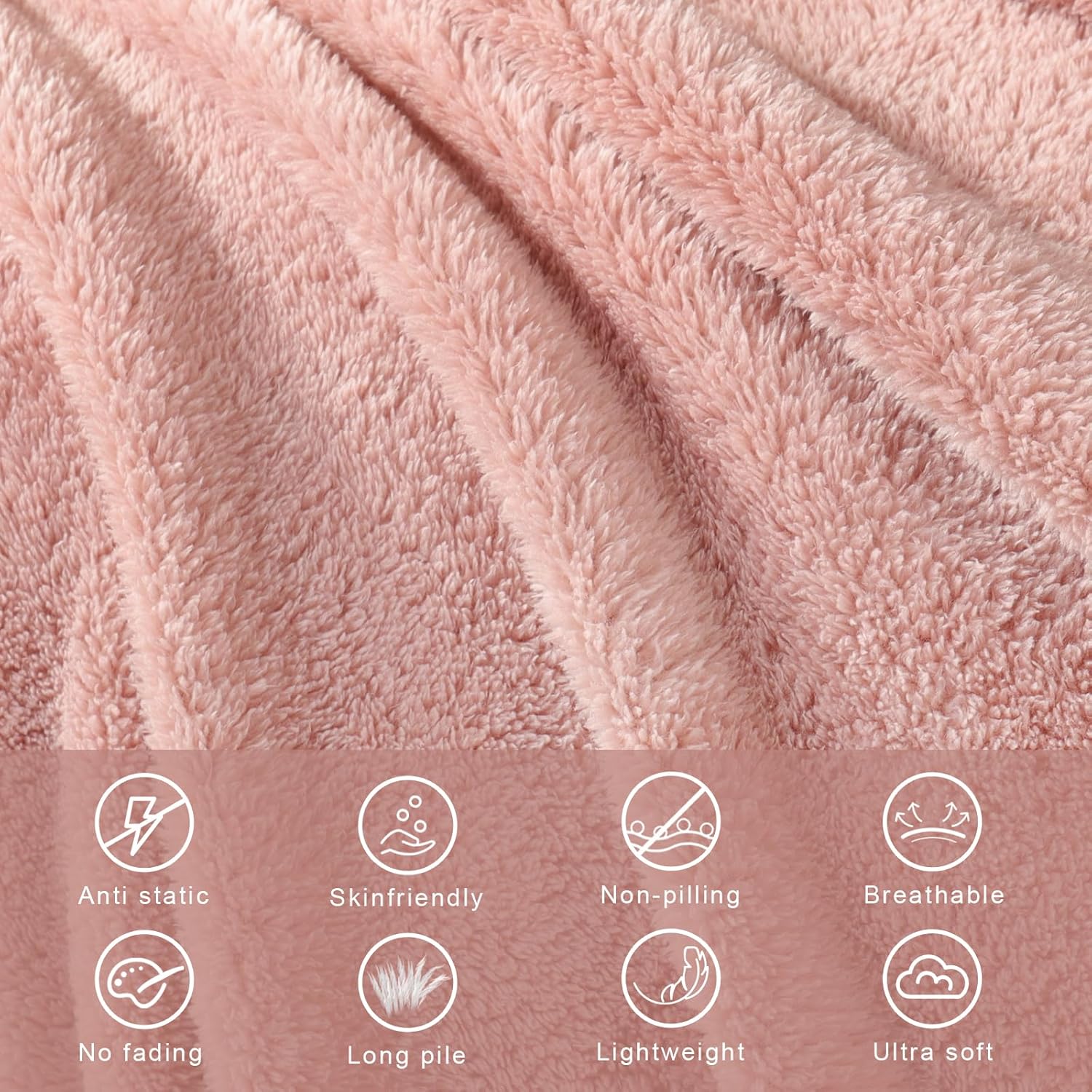 Exclusivo Mezcla Soft Fleece Throw Blanket for Couch, Super Soft Velvet Plush Bed Blanket, Fuzzy