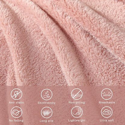 Exclusivo Mezcla Soft Fleece Throw Blanket for Couch, Super Soft Velvet Plush Bed Blanket, Fuzzy