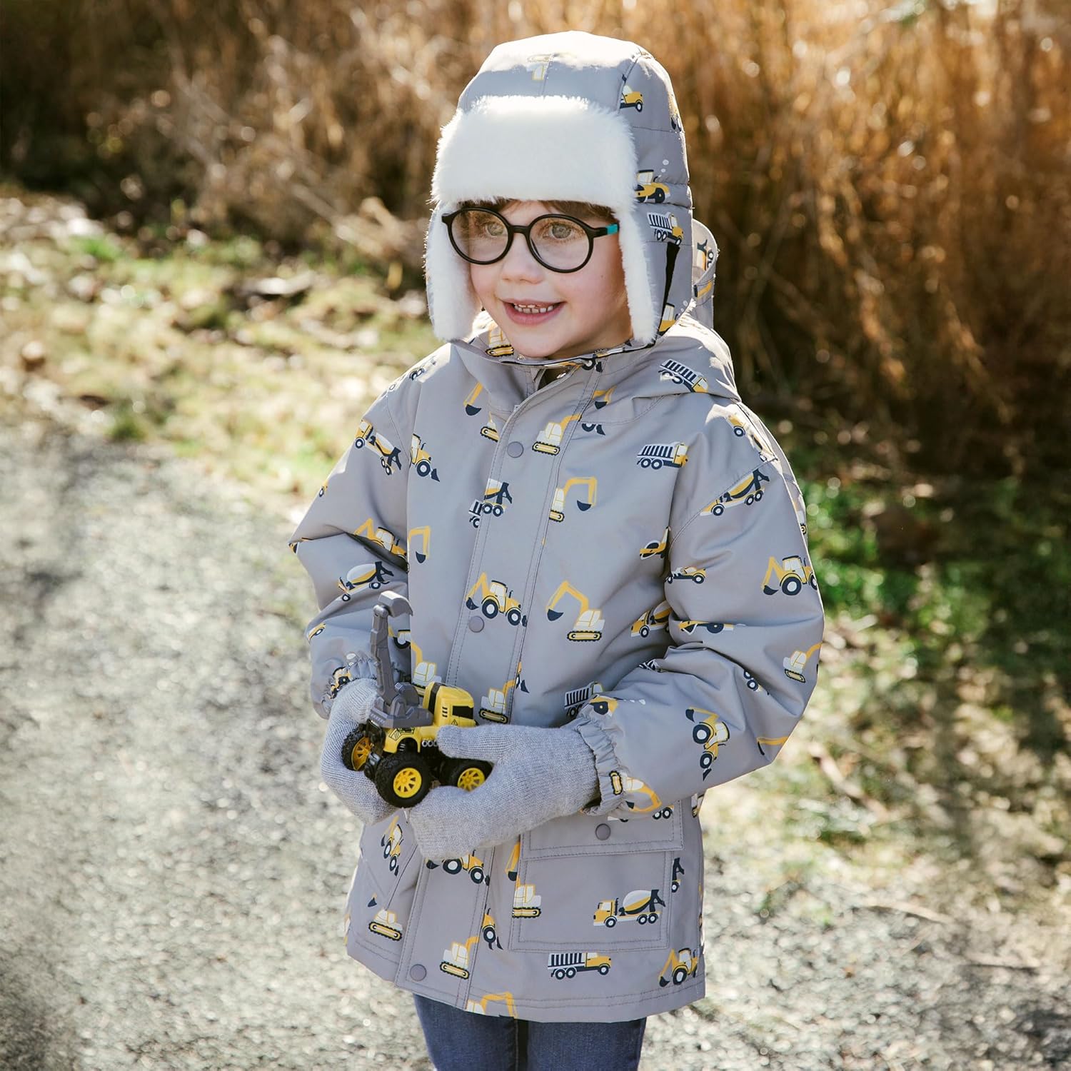 JAN & JUL Waterproof Fleece Lined Rain Jacket, Raincoat for Kids