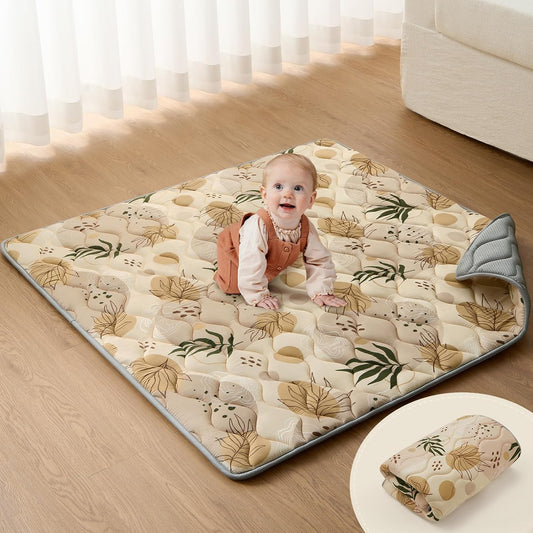 Blissful Diary Portable Baby Play Mats for Floor, Thicken Cushioned Foldable Baby Crawling Mat for