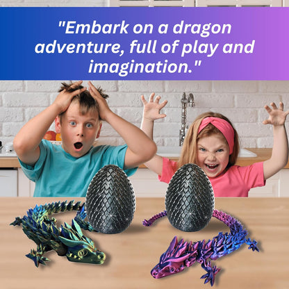 Large 20" Color-Changing Dragon (Improved Design) with Mystic Sparkle Egg, Made in USA