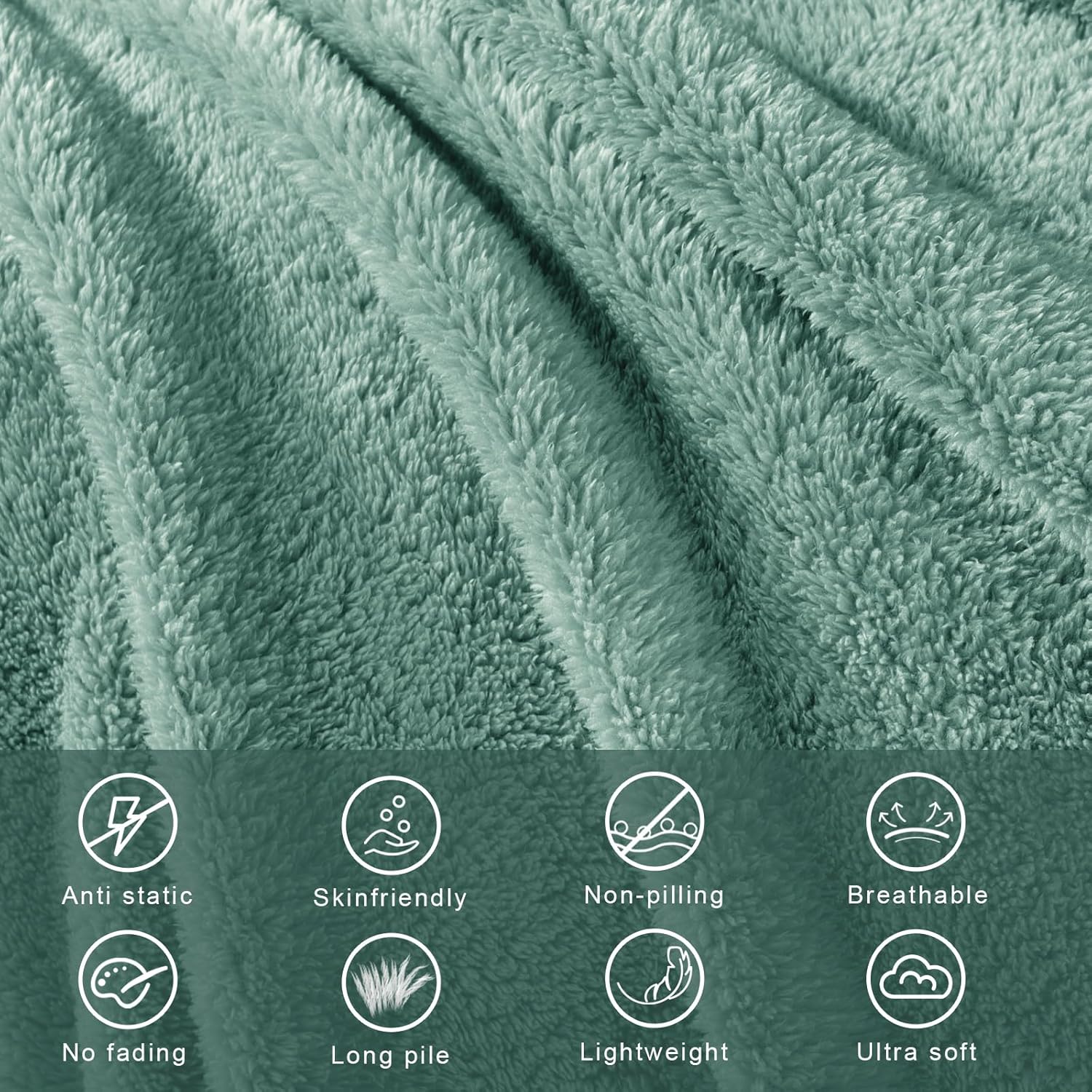 Exclusivo Mezcla Queen Size Flannel Fleece Blanket, Super Soft Velvet Plush Bed Blanket, Fuzzy Cozy