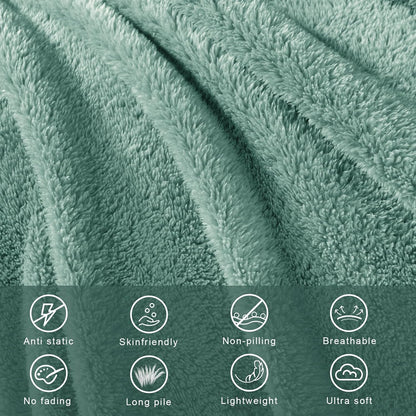 Exclusivo Mezcla Queen Size Flannel Fleece Blanket, Super Soft Velvet Plush Bed Blanket, Fuzzy Cozy