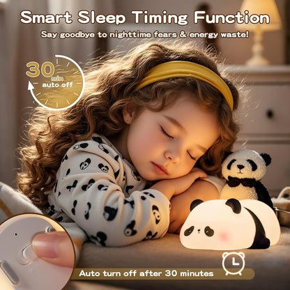 Cute Panda Night Light for Kids, LED Panda Lamp, Food Grade Silicone Novelty Animal Night