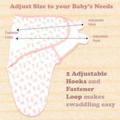 Bublo Baby Swaddles for Newborns – 3-Pack Infant Swaddles 0-3 Months – Adjustable Newborn Swaddle