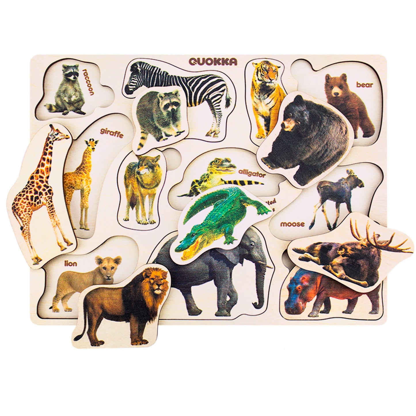 Wooden Puzzles for Toddlers 1-3 - 3 Montessori Kid Puzzles Ages 2-4