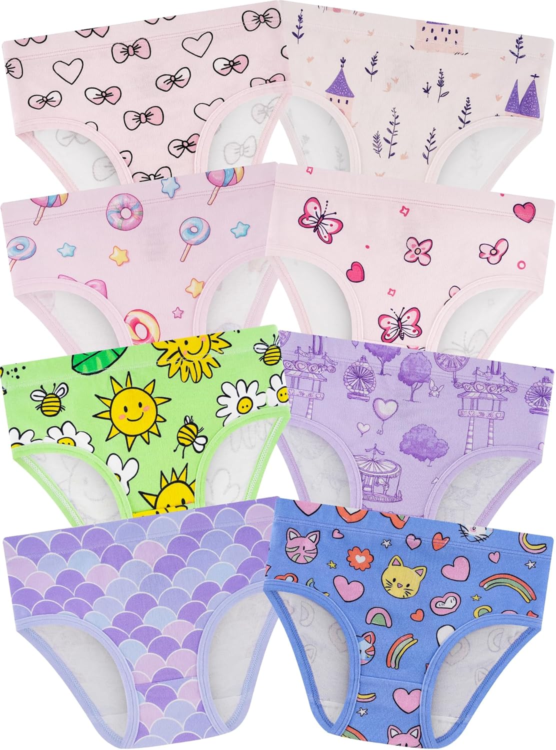 Girls' Underwear,Soft Cotton Tagless Panties for Toddlers' & Little Kids' Comfort,Breathable