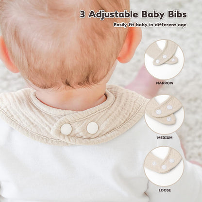Susurration Muslin Baby Drool Bibs 10Pack Soft Square Adjustable Bandana Bibs for Unisex Baby Girls