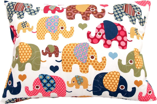 Toddler Pillowcase 13 x 18 Cotton - Elephant Pillow Cases, Travel Pillow Case Cover for Kids