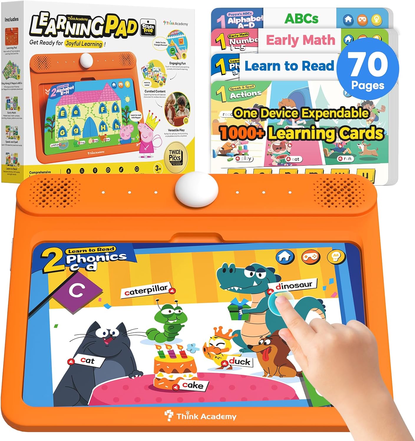 Interactive Electronic Learning Pad - Learn-to-Read System with 70 Sound Pages, Card-Insert for