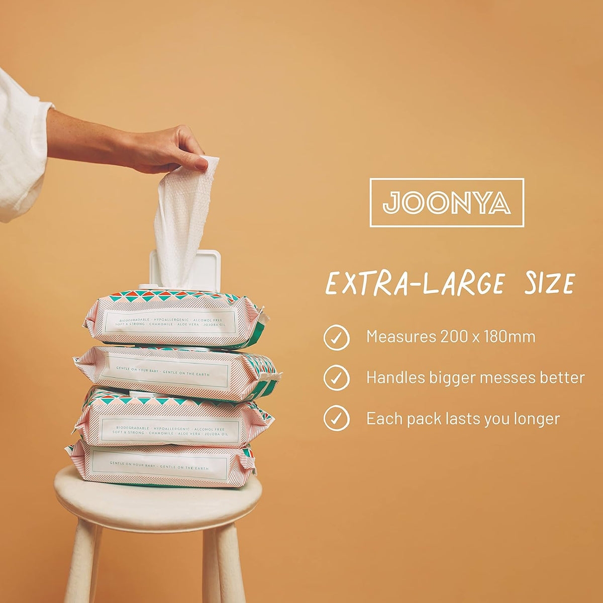JOONYA Unscented Baby Wipes — Plant-Based, Fragrance-Free Bulk Diaper Wipes | Hypoallergenic