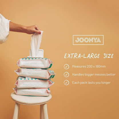 JOONYA Unscented Baby Wipes — Plant-Based, Fragrance-Free Bulk Diaper Wipes | Hypoallergenic