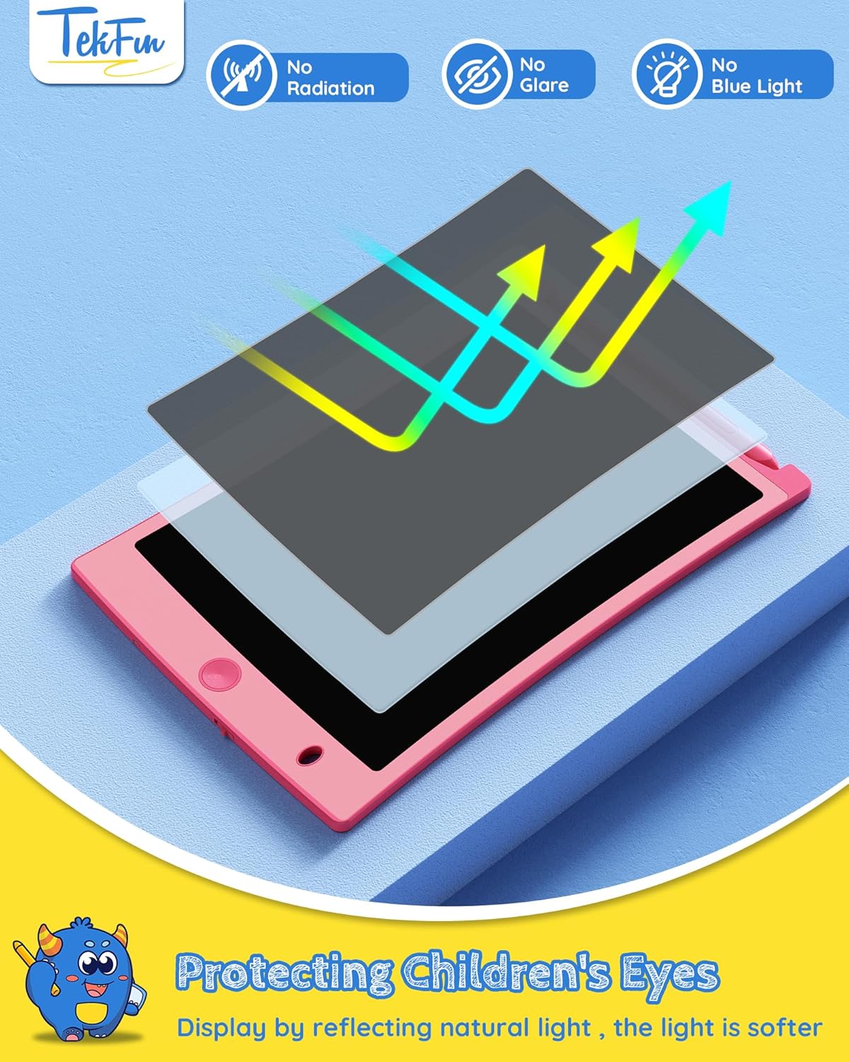 TEKFUN Kids Toys, 2Pcs LCD Writing Tablet with 4 Stylus, 8.5in Erasable Doodle Board Mess Free