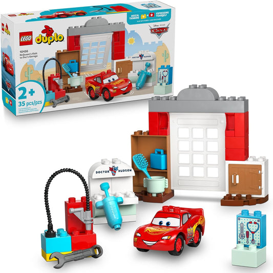 LEGO DUPLO Disney and Pixar Cars McQueen’s Visit to Doc’s Garage - Lightning McQueen Cars Toy for