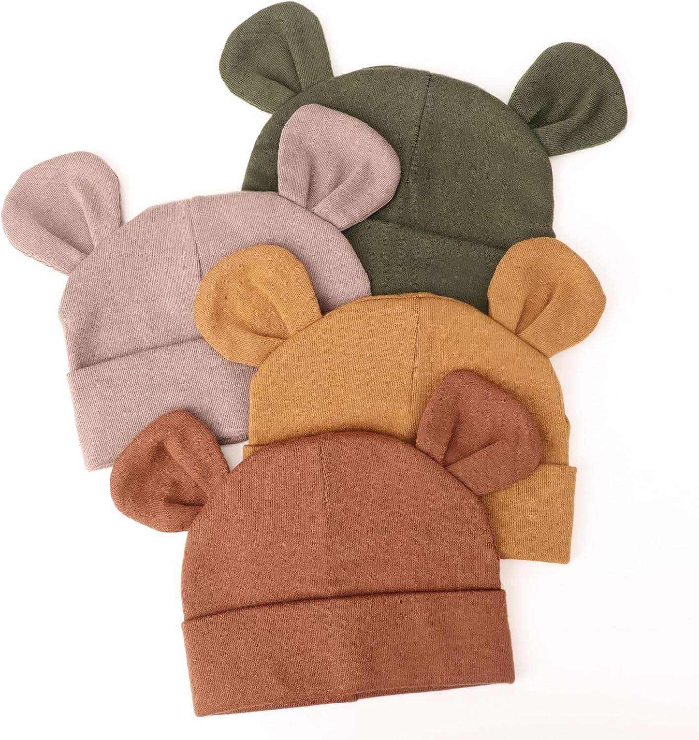 DRESHOW BQUBO 4 Pieces Baby Beanie Newborn Toddler Soft Cute Knit Hat Hospital Hats for Baby Boys
