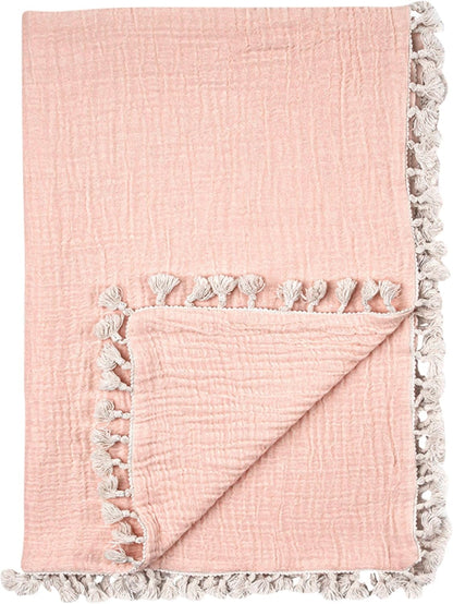 Crane Baby Muslin Swaddle Blanket, Soft Cotton Lightweight Nursery and Stroller Blanket for Baby