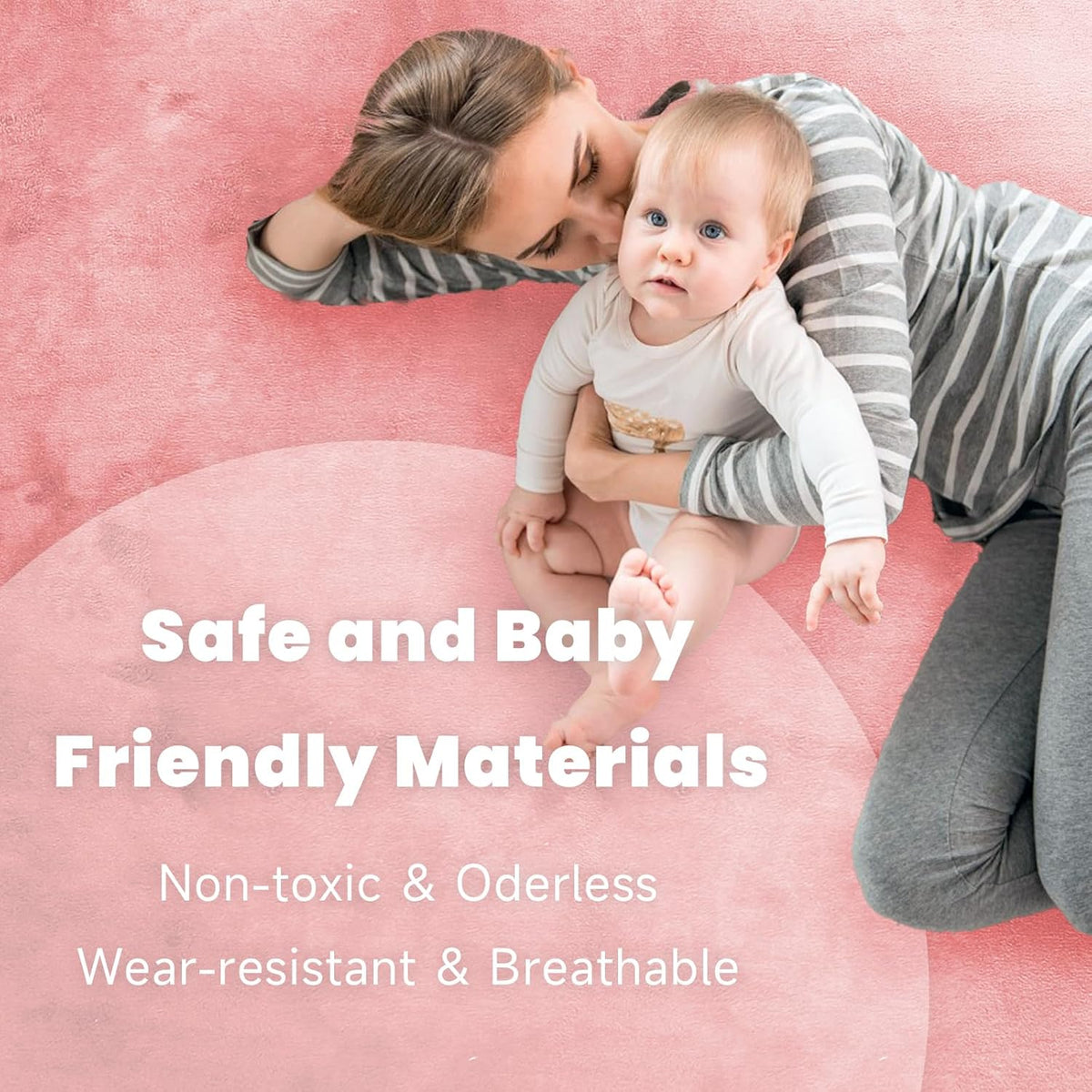 ACOMOPACK Baby Play Mat for Floor 1.3" Thick Memory Foam 50x50 Soft Velvet Playpen Mat for