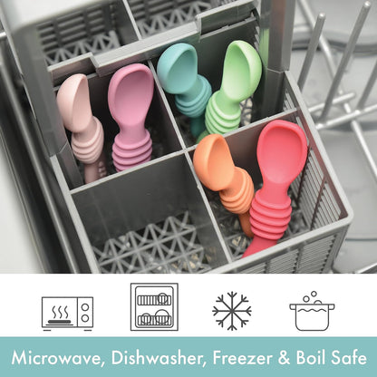 PrimaStella Silicone Chew Spoon Set for Babies and Toddlers - Safety Tested - BPA Free - Microwave