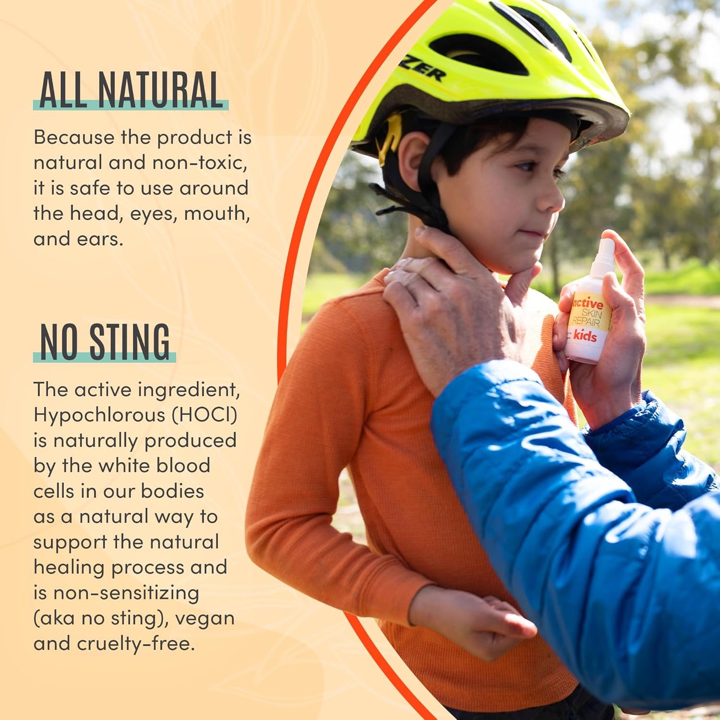 Active Skin Repair Kids First Aid Spray - Non-Toxic & Natural Antiseptic for Minor Cuts, Wounds