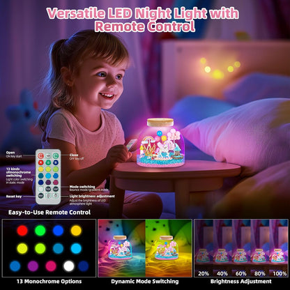 Unicorn Light Up Terrarium for Girls – DIY Garden Craft with LED | STEM Kit, Arts & Crafts Gift for