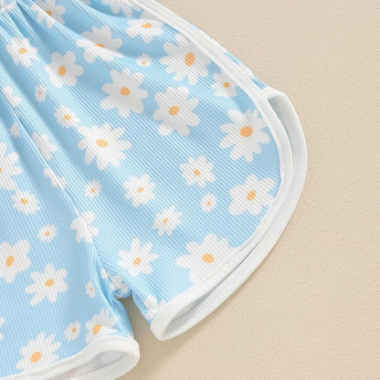 WZTYYDS Toddler Baby Girl Summer Clothes Floral Romper Tie-Up Strap Halter Jumpsuit Infant Summer