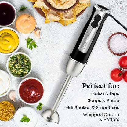 Zulay Immersion Stick Mixer Hand Blender - 800 Watts, Turbo Mode, 5-ft Power Electric Cord