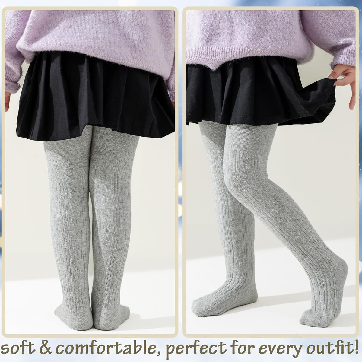 Mini angel Baby Tights Toddler Girl Tights Seamless Cable Knit Leggings Soft Cotton Stockings
