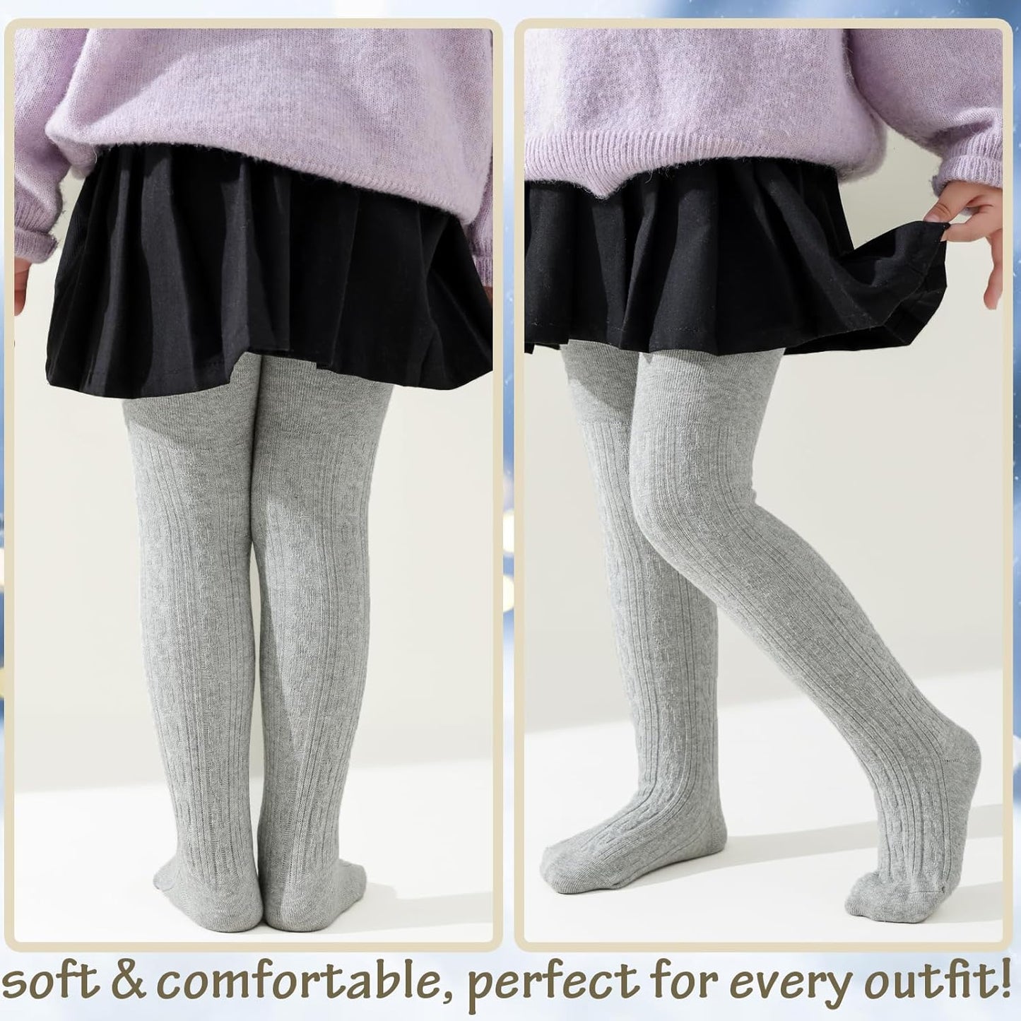 Mini angel Baby Tights Toddler Girl Tights Seamless Cable Knit Leggings Soft Cotton Stockings
