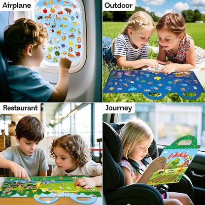Reusable Sticker Books for Toddlers 1-3, 3 Sets Sticker Books for Toddlers 2-4 Years, Toddler