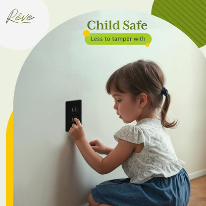 TG Mid-Size Screwless Duplex Wall Plate, Child Safe Receptacle Outlet Cover, Medium Size 1-Gang