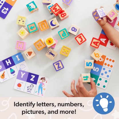 Melissa & Doug Ms. Rachel Letter, Number, and Game Wooden Learning Blocks with Activity Cards for