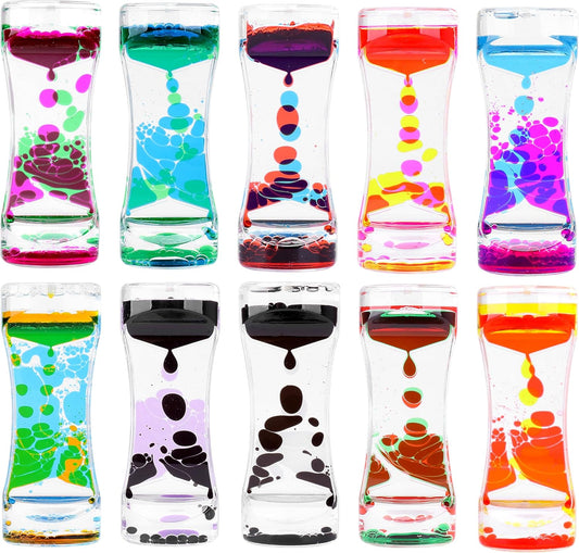 Liquid Motion Bubbler Colorful Oil and Water Sensory Toys Hourglass Bubbler Timer ADHD Anxiety