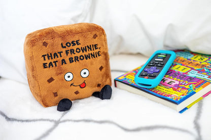 Brownie Foodie Plushie, Funny Pun Meme Gag Gift, White Elephant, Stocking Stuffer Present, Great