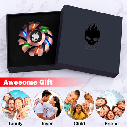 Metal Fidget Spinner High Speed and Silence Colorful Glowing, Cool Mechanical Gear Spinner