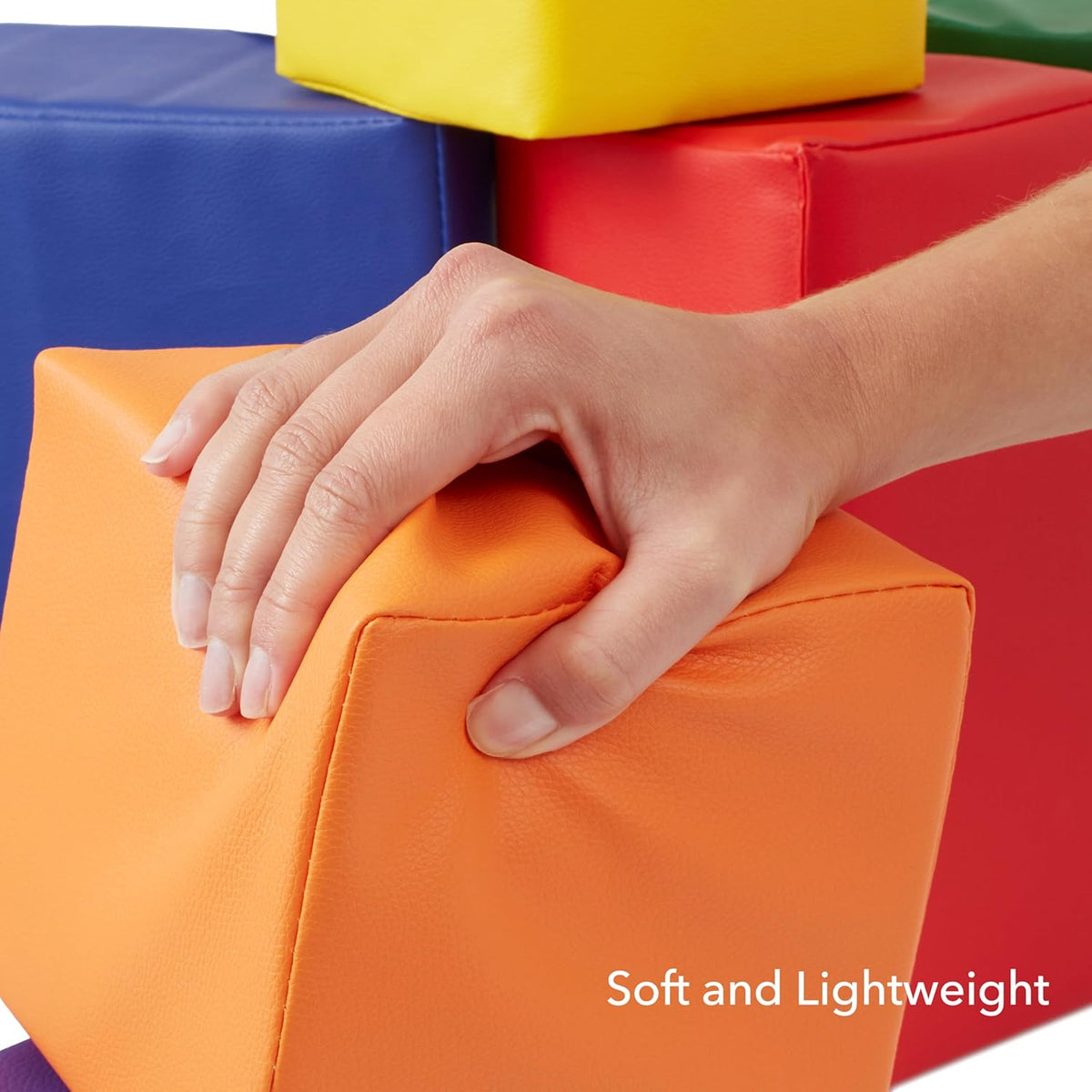 Casafield Large Toddler Foam Building Blocks (7-Piece Set), Soft Play Kids Stacking Cubes, Assorted