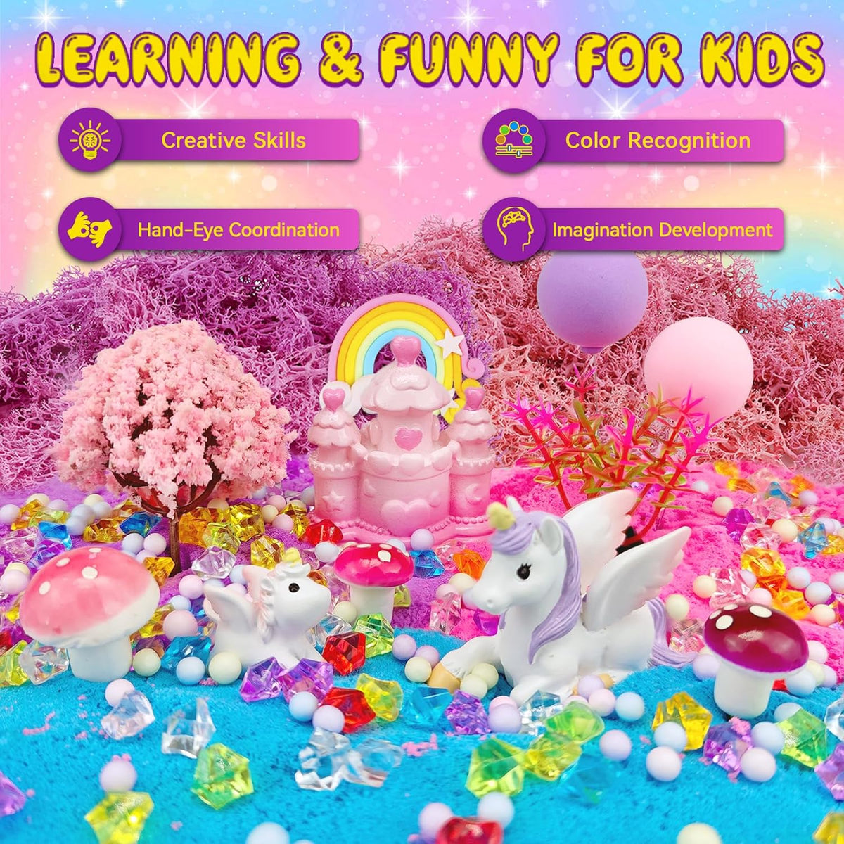 Unicorn Terrarium Crafts Kit for Kids-LED Night Light Up & Remote Unicorn Birthday Gifts Toys for