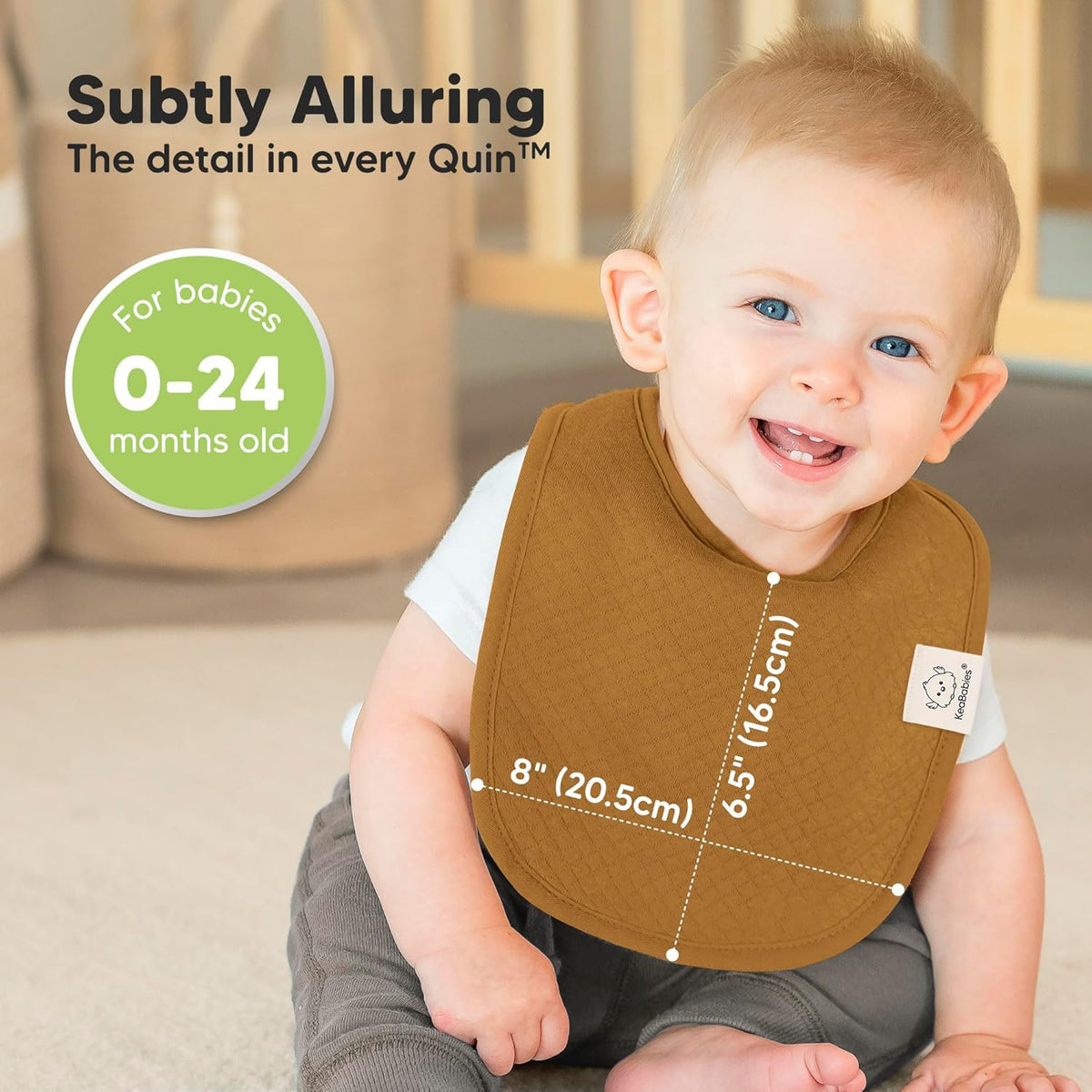 8-Pack Organic Baby Bibs for Girls, Boys - Quilted Cotton Cloth Baby Drool Bibs for Drooling and