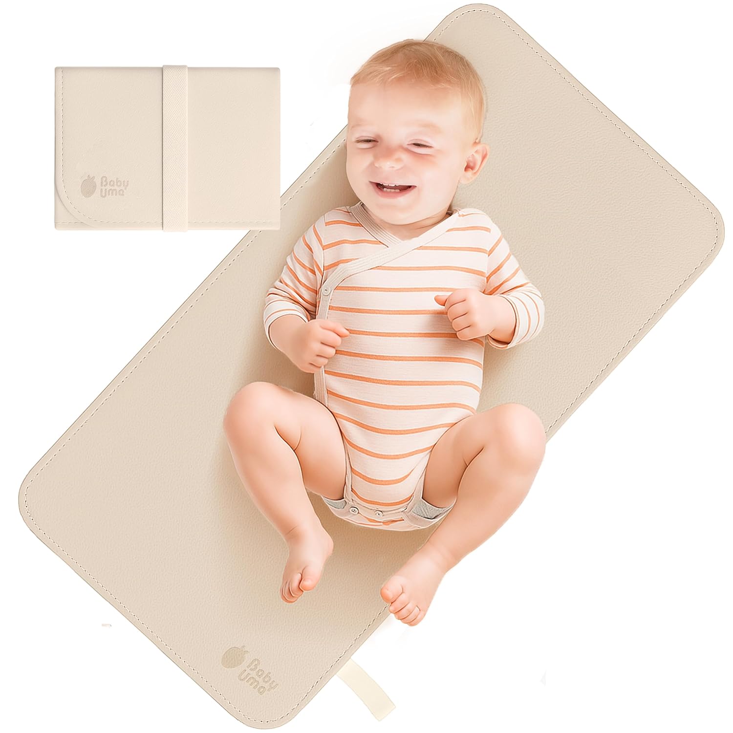 Baby Uma Vegan Leather Baby Changing Mat - Waterproof & Wipeable Changing Pad, XL for Growing