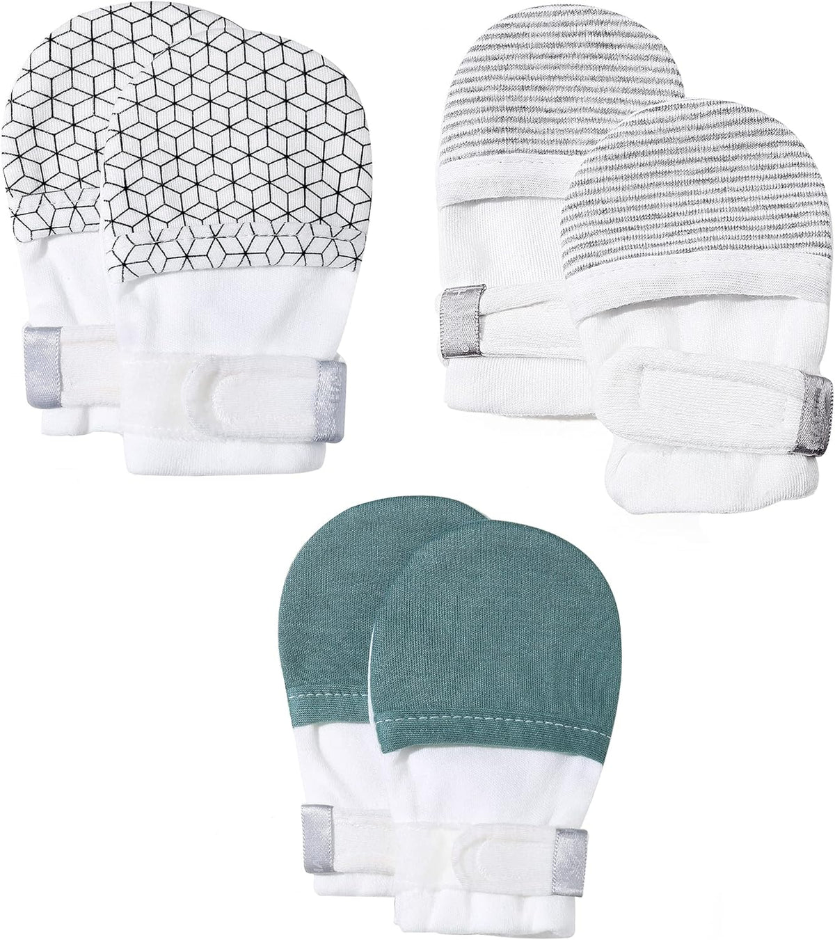 HAPIU Baby No Scratch Mittens Stay On, 100% Cotton Breathable, Adjustable Infant Gloves for Boys