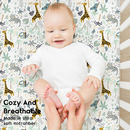 Yoofoss Baby Crib Sheets for Boys Girls, Fitted Crib Sheet 2 Pack for Standard Crib and Toddler