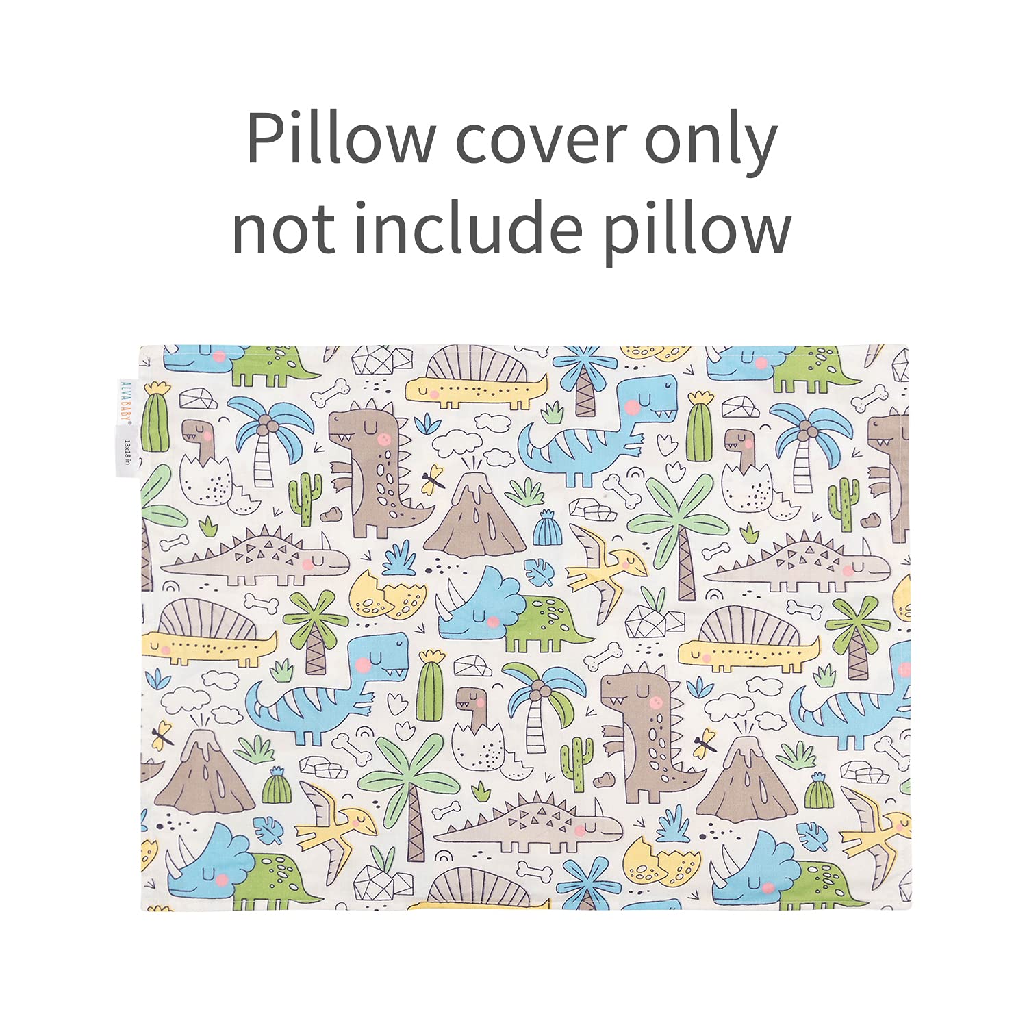 ALVABABY Toddler Pillowcases 2 Pack Organic Cotton Kids Pillow Cover Fit 13"x 18" or 12"x18"