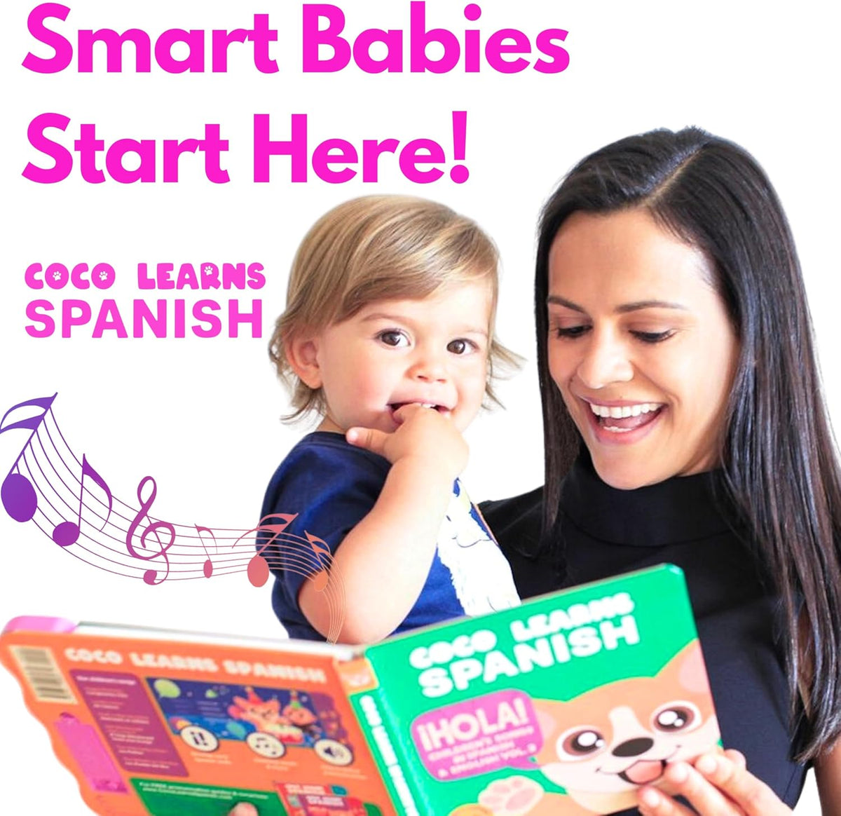 Musical Spanish Books for Kids 1-3, Spanish English Toys for Babies & Toddlers 1-3, Baby & Toddler