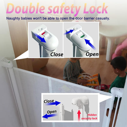 Retractable Baby Gates for Stairs, 55" Wide Baby Gate Dog Gate, 41" Tall Retractable Pet Gate for