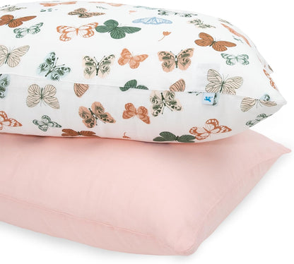 Little Unicorn Standard Pillowcase 2 Pack | Super Soft & Breathable Muslin Fabric | Snug Envelope
