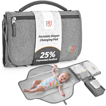 PZU Portable Diaper Changing Pad - Changing Pad Portable with Wipes Pocket, Waterproof Diaper