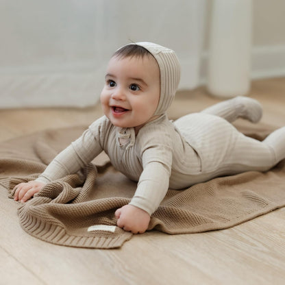 Heritage Knit Organic Cotton Baby Swaddle Blanket - 100% Luxury Organic Cotton Knit Receiving