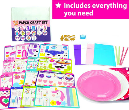 KRAFUN My First Unicorn Bunny Paper Craft Kit for Toddlers and Girls Age 3-8 Years Old, Include 18