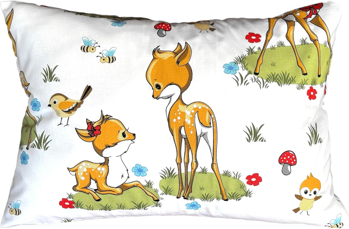 13 x 18 Inch Toddler Pillowcase Cotton, Cartoon Character Pillow for Kids, Travel Pillow Case Cover