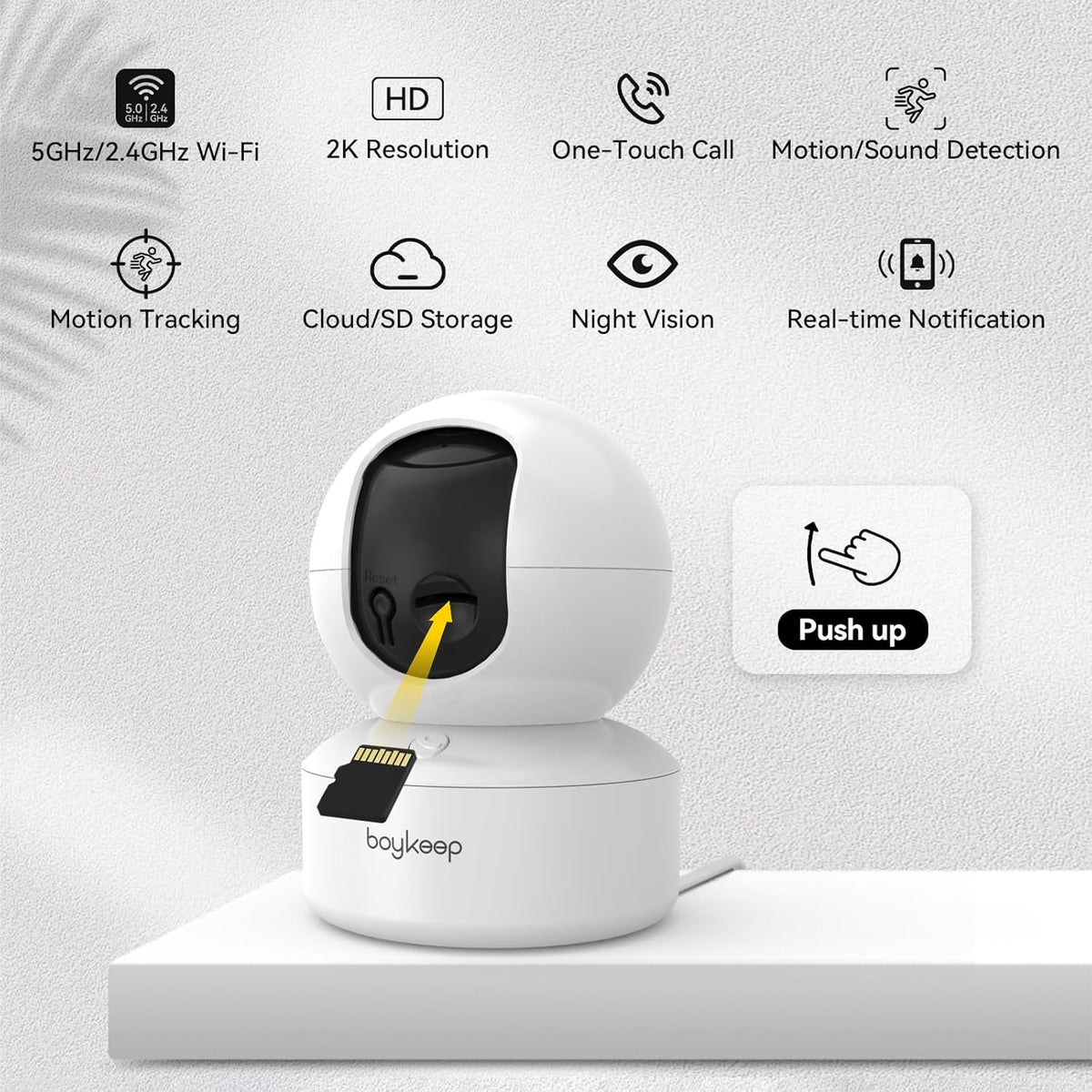 Indoor Camera - 2K Pet Camera, 5G/2.4GHz WiFi Cam for Baby Monitor with Phone App, 360° Pan & Tilt