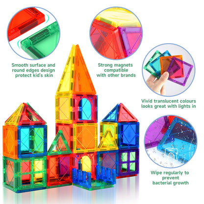 NVHH Magnetic Tiles for Kids Ages 3-5 4-8 Magnetic Blocks Creative Toys
